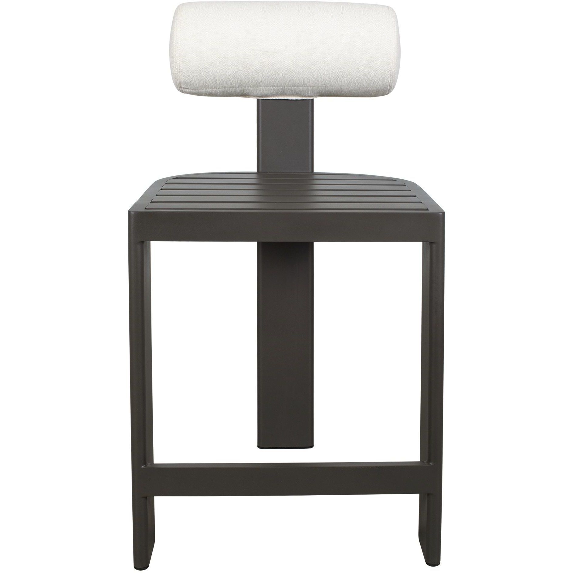 Bolster Back 38.5 inch Java Black and Oyster White Outdoor Counter Stool