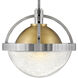Watson 1 Light 12 inch Polished Nickel with Heritage Brass Indoor Pendant Ceiling Light