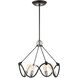 Archer 4 Light 22 inch Textured Black with Brushed Nickel Accents Chandelier Ceiling Light