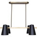 Harken 4 Light 18 inch Matte Black and Gold Pendant Ceiling Light