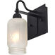 Milo 4 1 Light 6 inch Black Wall Sconce Wall Light in White Frost Glass