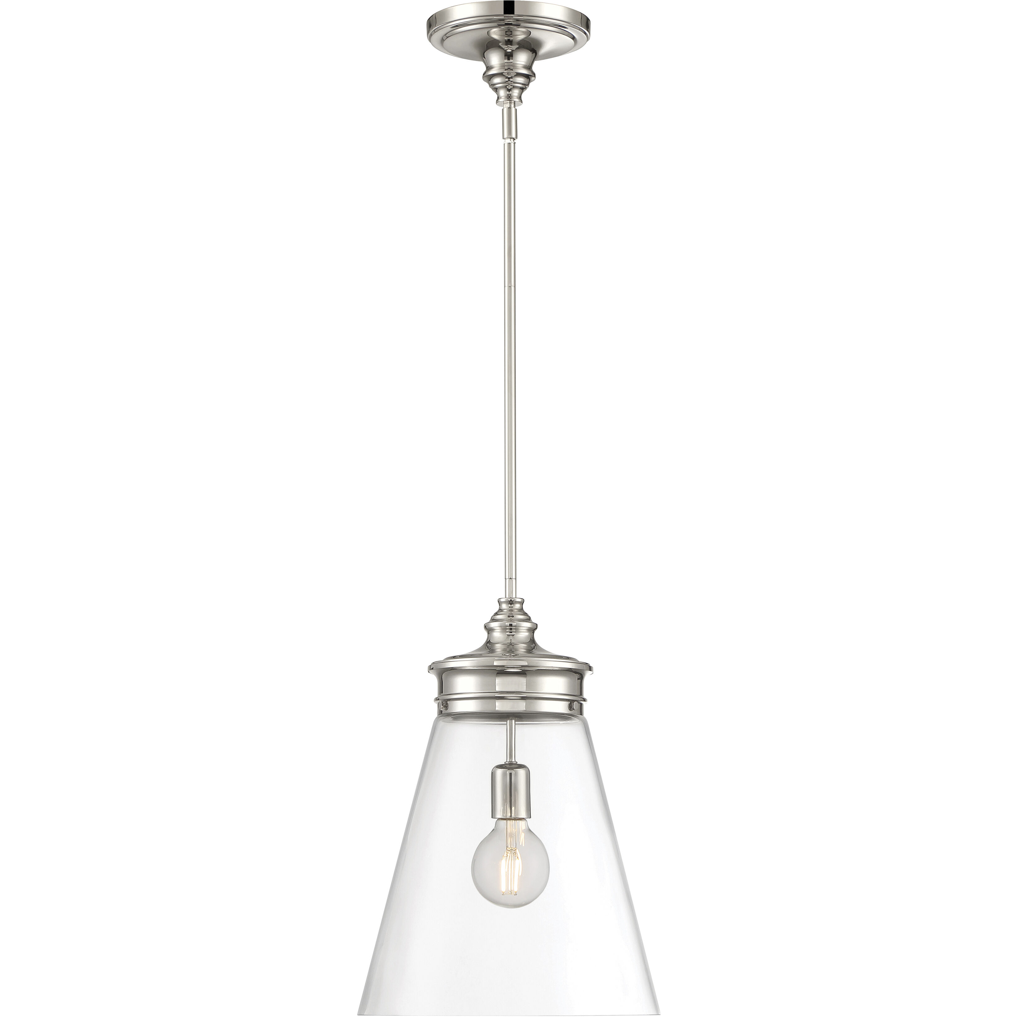 Emma 1 Light 12 inch Polished Nickel Pendant Ceiling Light