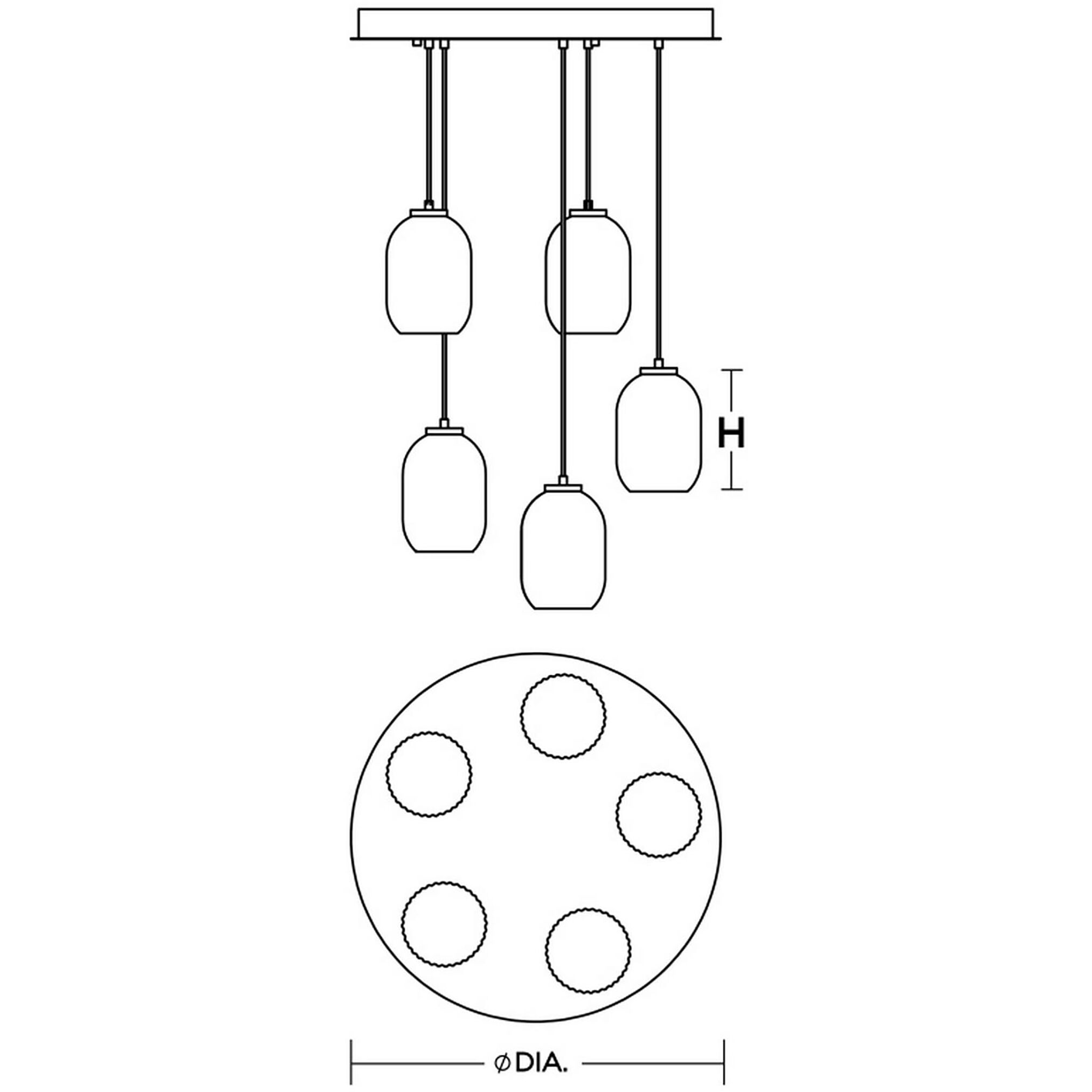 Callie 5 Light 24 inch White Pendant Ceiling Light