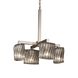 Wire Glass LED 21 inch Dark Bronze Chandelier Ceiling Light in 2800 Lm LED, Grid with Clear Bubbles, Cylinder with Flat Rim, Modular