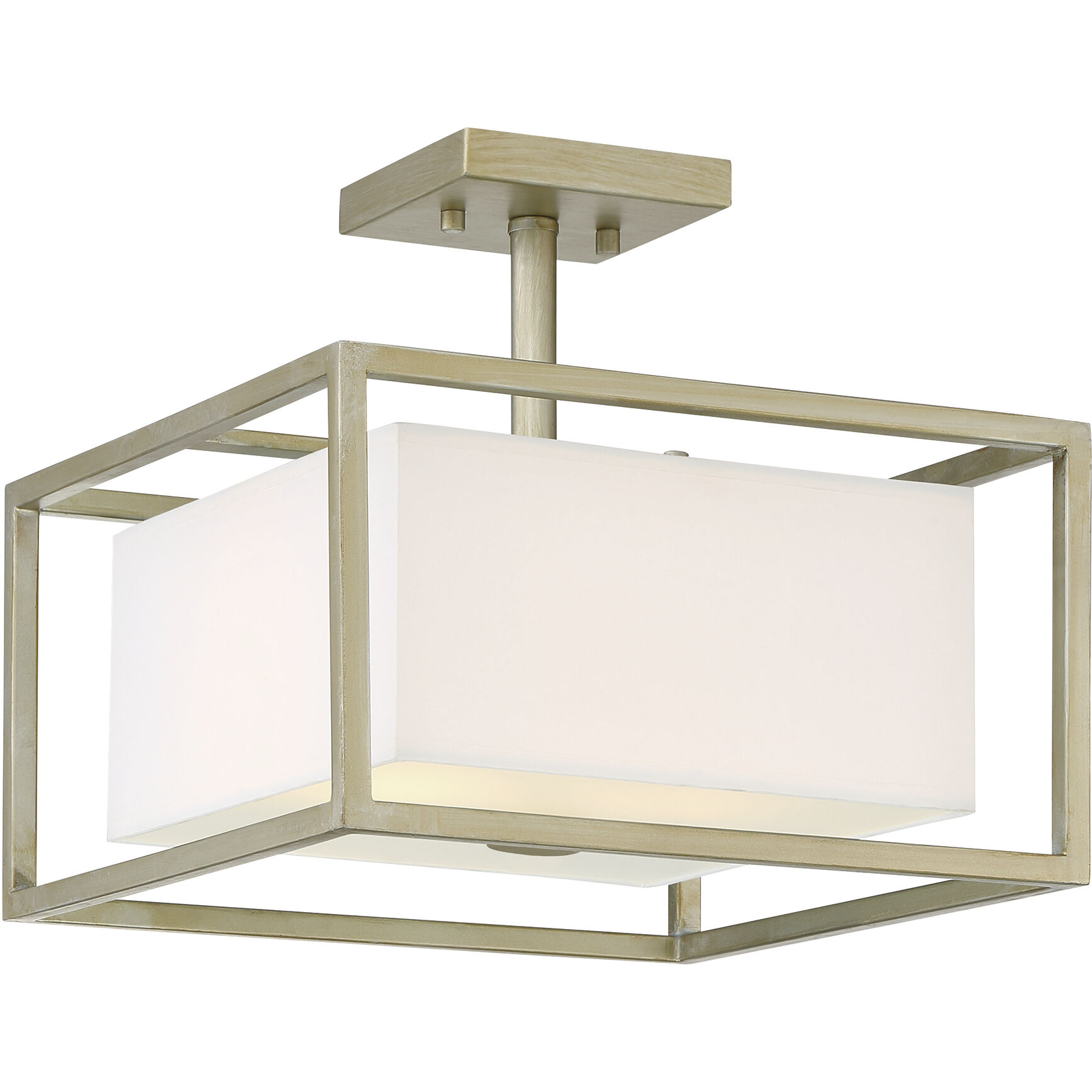Chloie 2 Light 13 inch Sterling Gold Semi-Flush Ceiling Light