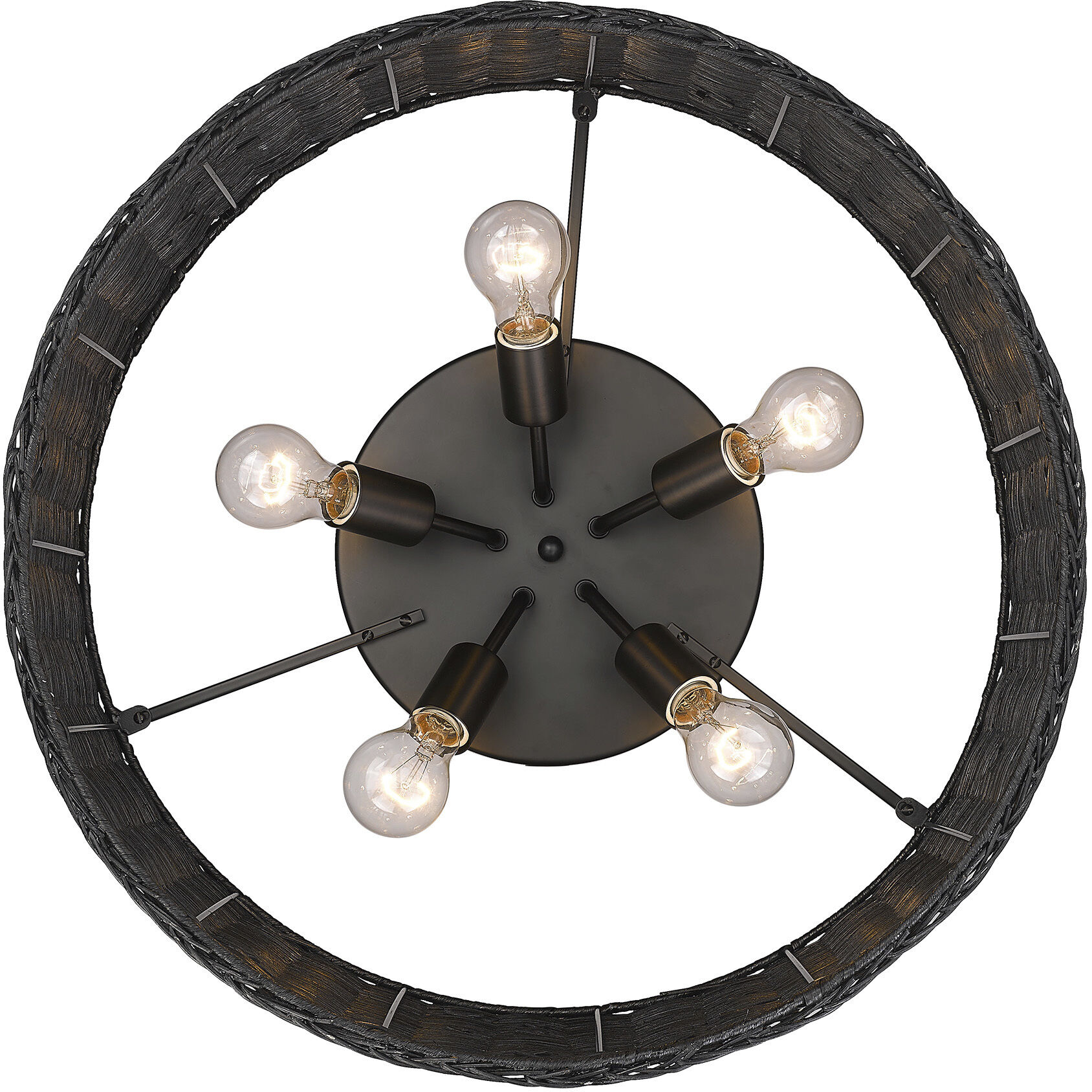Erma 5 Light 22.38 inch Matte Black Flush Mount Ceiling Light