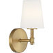 Traditional 1 Light 5.5 inch Natural Brass Wall Sconce Wall Light
