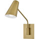 Bray Wall Mount Wall Light in Lacquered Brass