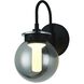 Caswell 1 Light 11 inch Black Outdoor Wall Lantern