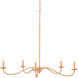 Saxon 5 Light 33.25 inch Painted Rattan/Natural Rattan Chandelier Ceiling Light, Small