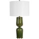 Meyer 27 inch 150 watt Moss Green Glaze and Antique Brass Table Lamp Portable Light