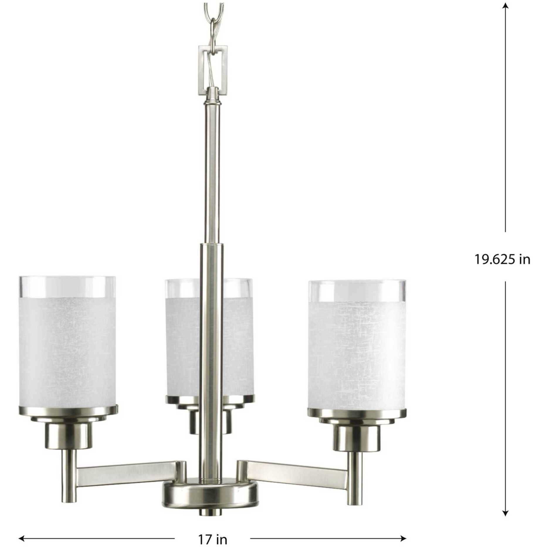 Brackettville 3 Light 17 inch Brushed Nickel Chandelier Ceiling Light