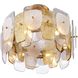Strata 6 Light 23.75 inch Lacquered Gold Semi Flush Ceiling Light