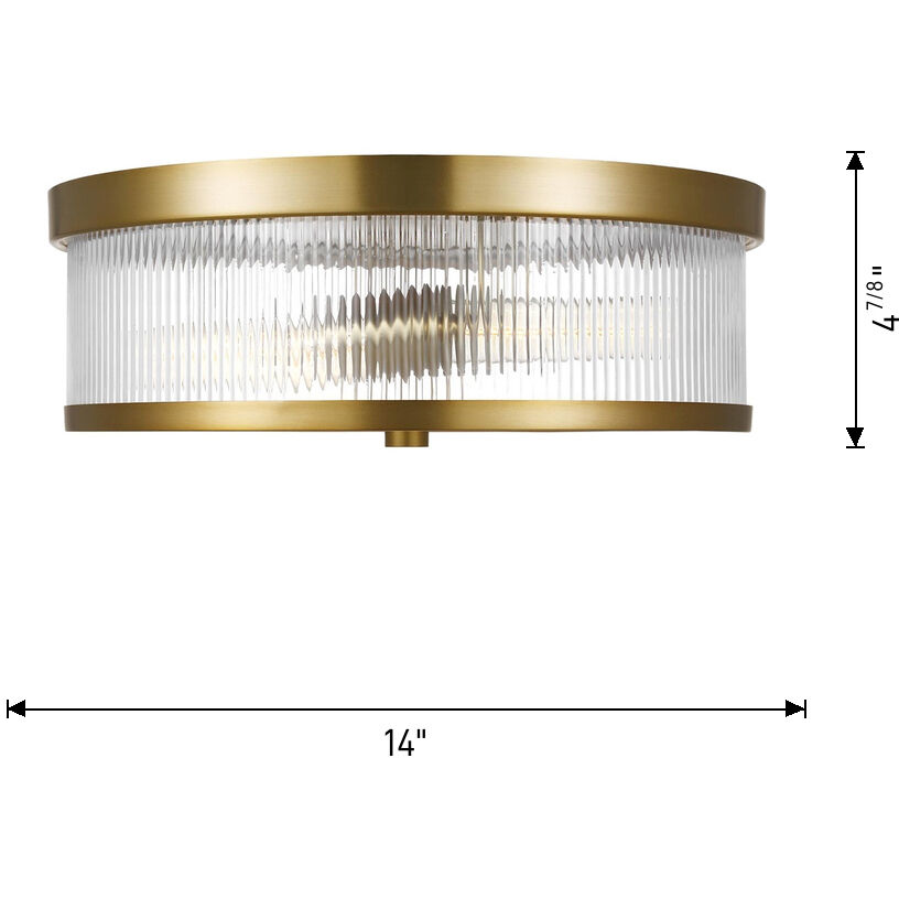C&M by Chapman & Myers Geneva 2 Light 14 inch Polished Nickel Flush Mount Ceiling Light