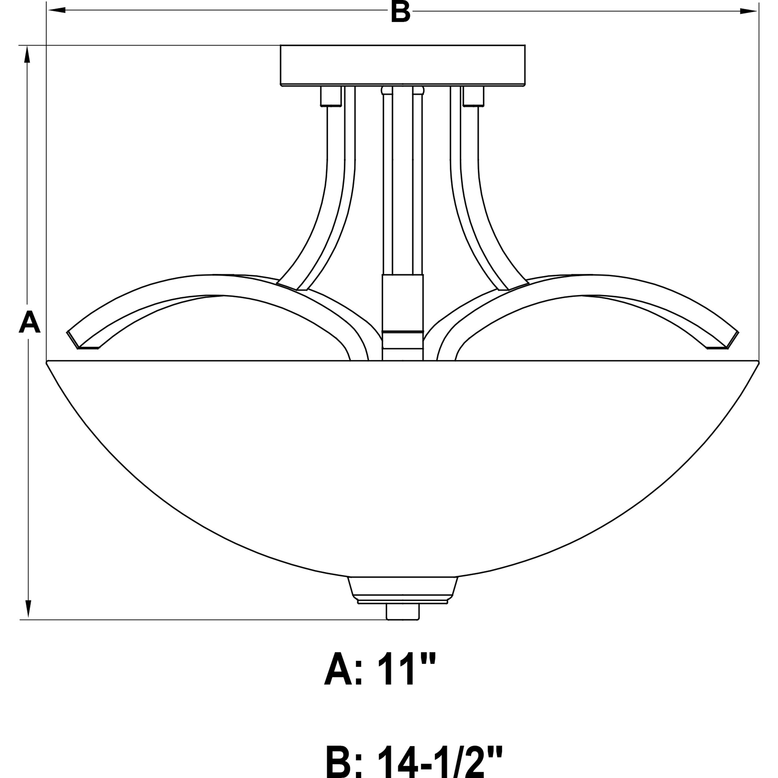 River Grove 3 Light 14.5 inch Matte Black Semi-Flush Mount Ceiling Light