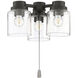 Universal LED Flat Black Fan Light Kit in Clear Glass
