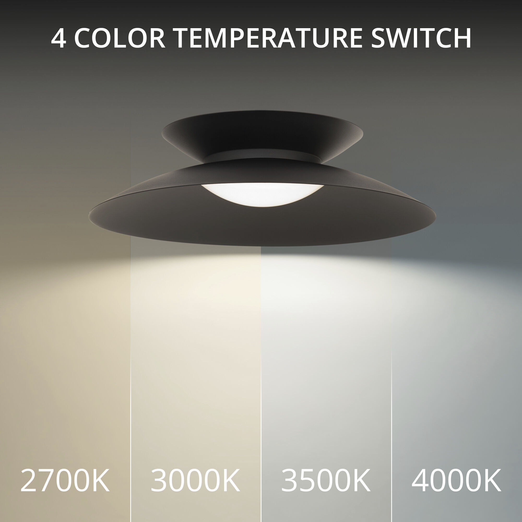 Miso LED 22 inch Black Flush Mount Ceiling Light in 4000K, dweLED