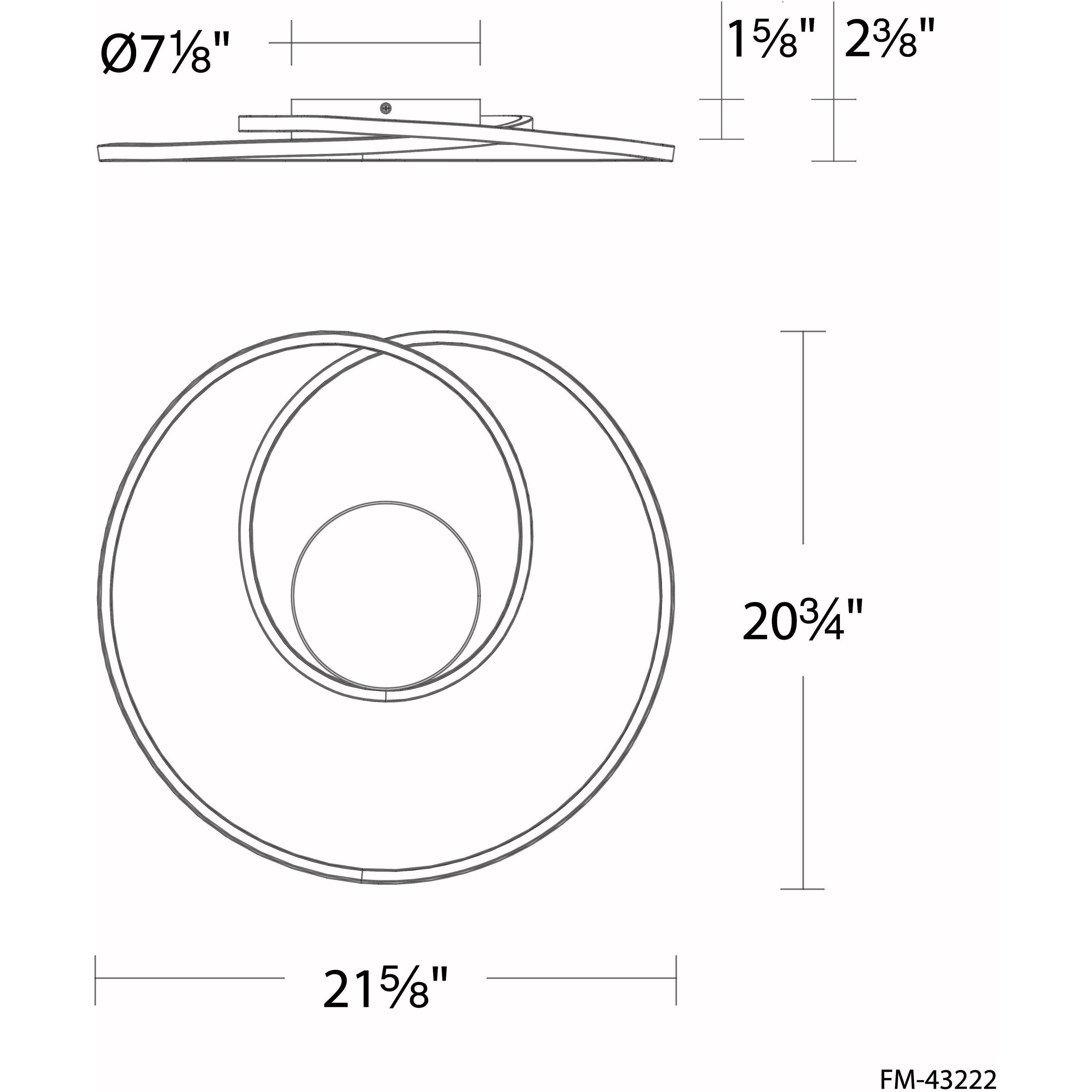 Marques LED 21 inch Chrome Flush Mount Ceiling Light, dweLED
