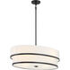 Cascade 4 Light Coal Pendant Ceiling Light, Oval