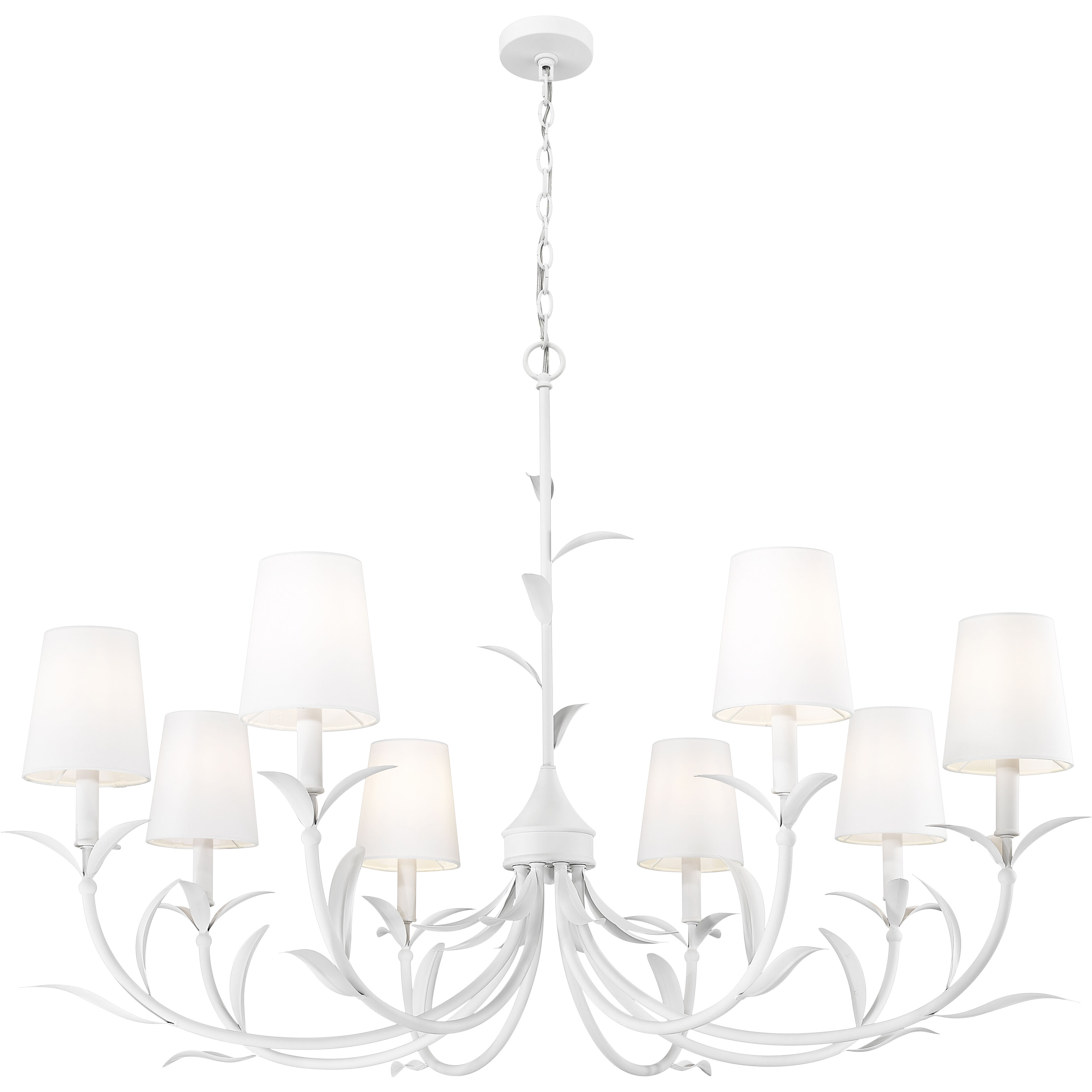 Aslin 8 Light 42 inch Textured White Chandelier Ceiling Light