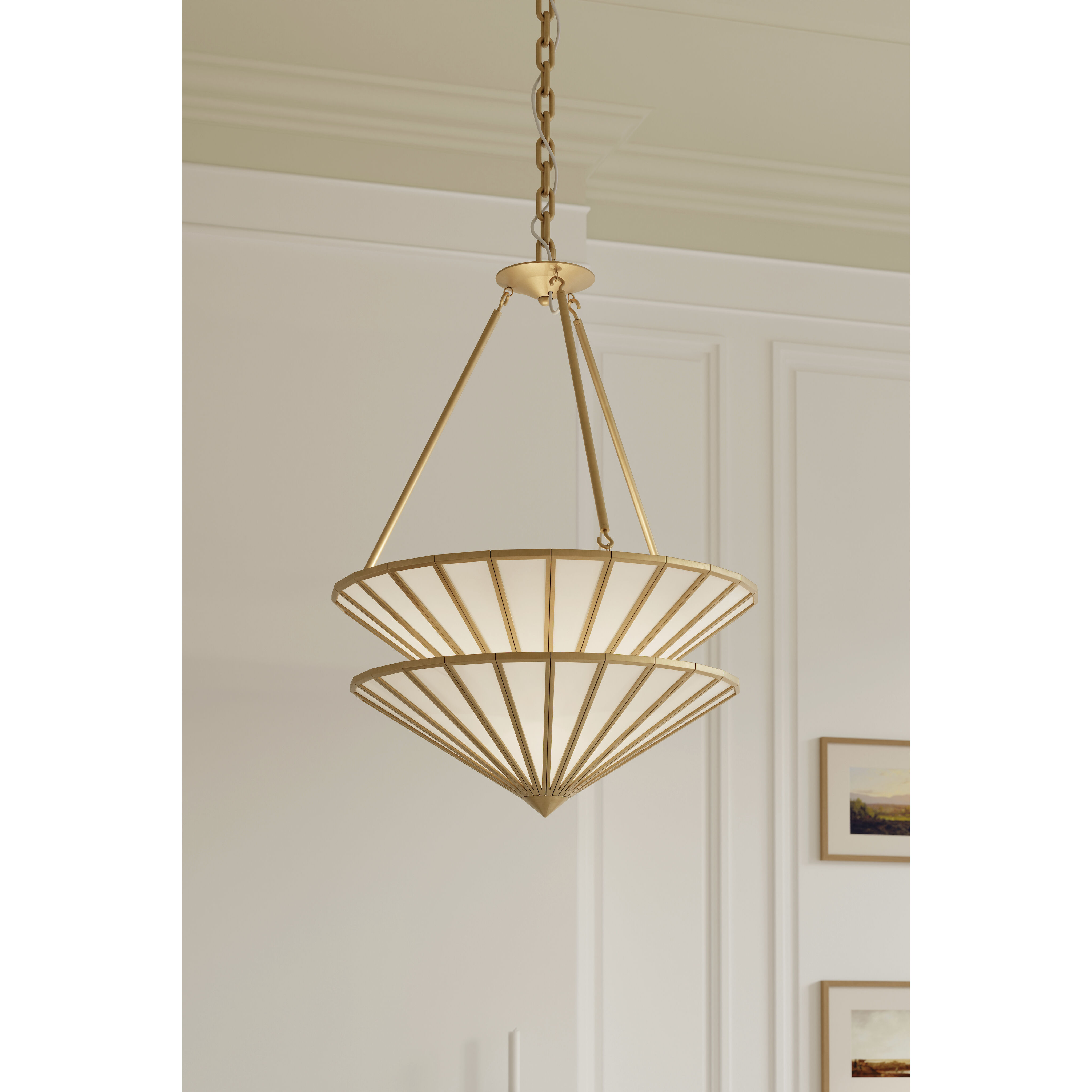 Jaxen 3 Light 24.5 inch Legacy Brass Pendant Ceiling Light