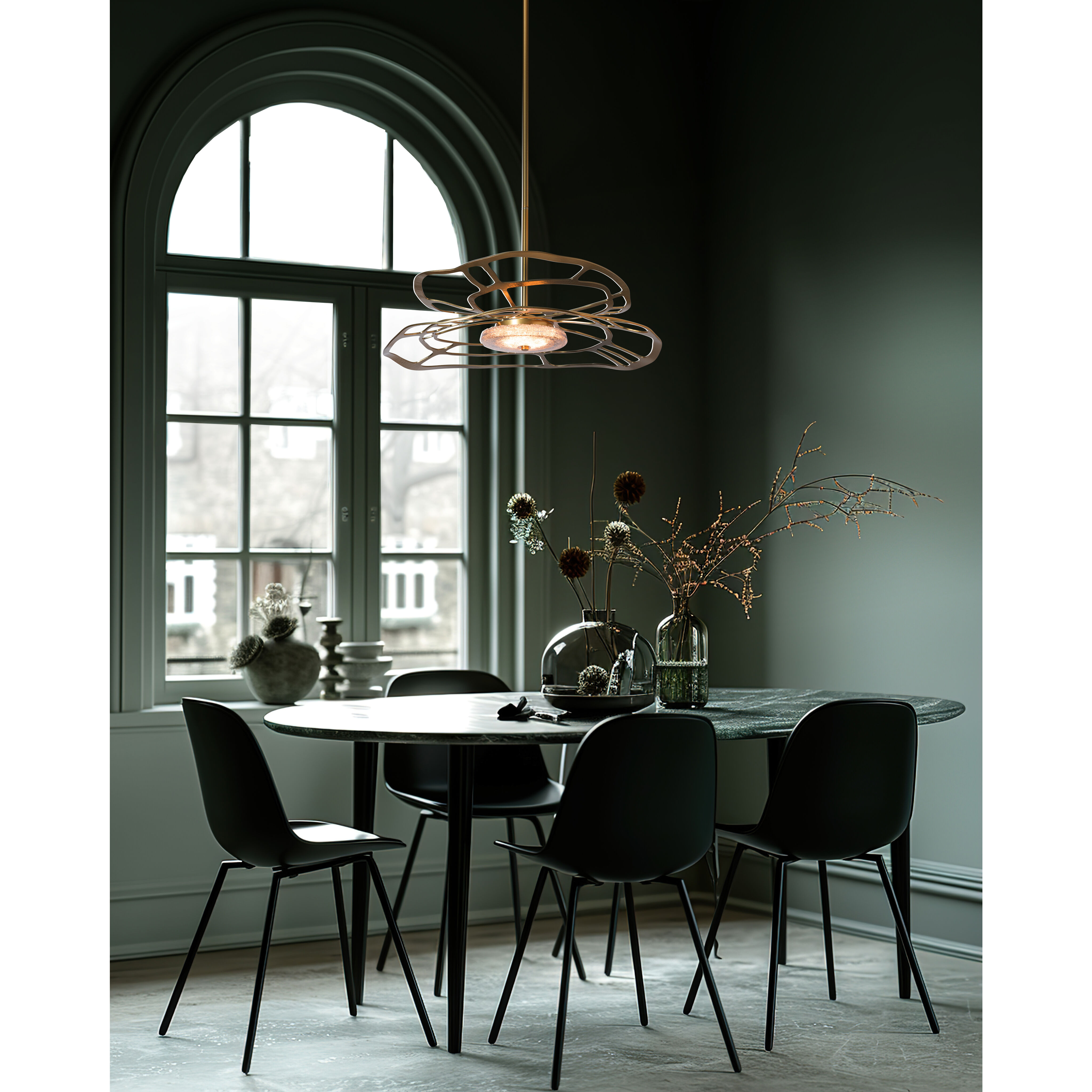 Muse LED 30.6 inch Modern Brass Pendant Ceiling Light