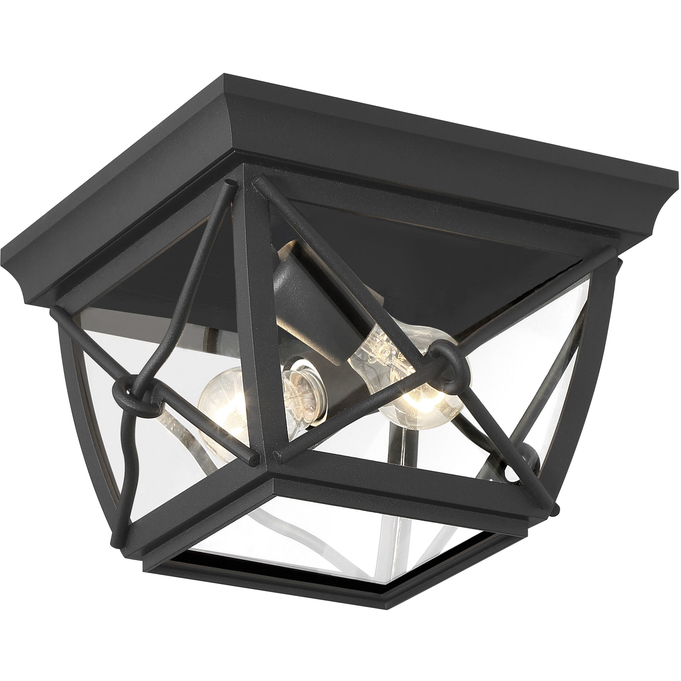 Belmont 2 Light 10 inch Black Outdoor Flushmount