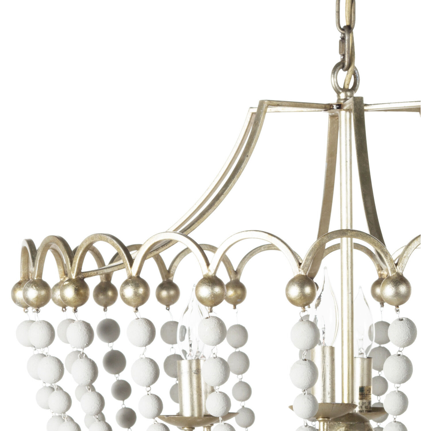 Peggy 6 Light 28.75 inch Champagne Silver / Dove White Chandelier Ceiling Light