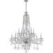 Traditional Crystal 12 Light 37.5 inch Polished Chrome Chandelier Ceiling Light in Clear Swarovski Strass