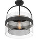 Ravik 1 Light 15.5 inch Dark Matte Black Convertible Pendant/Semi-Flush Mount Ceiling Light