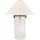 J. Randall Powers Brooks 30 inch 100 watt Gilded Iron Table Lamp Portable Light in Linen, Gilded Iron and Crystal