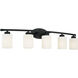 Dixon 5 Light 37 inch Matte Black Vanity Light Wall Light