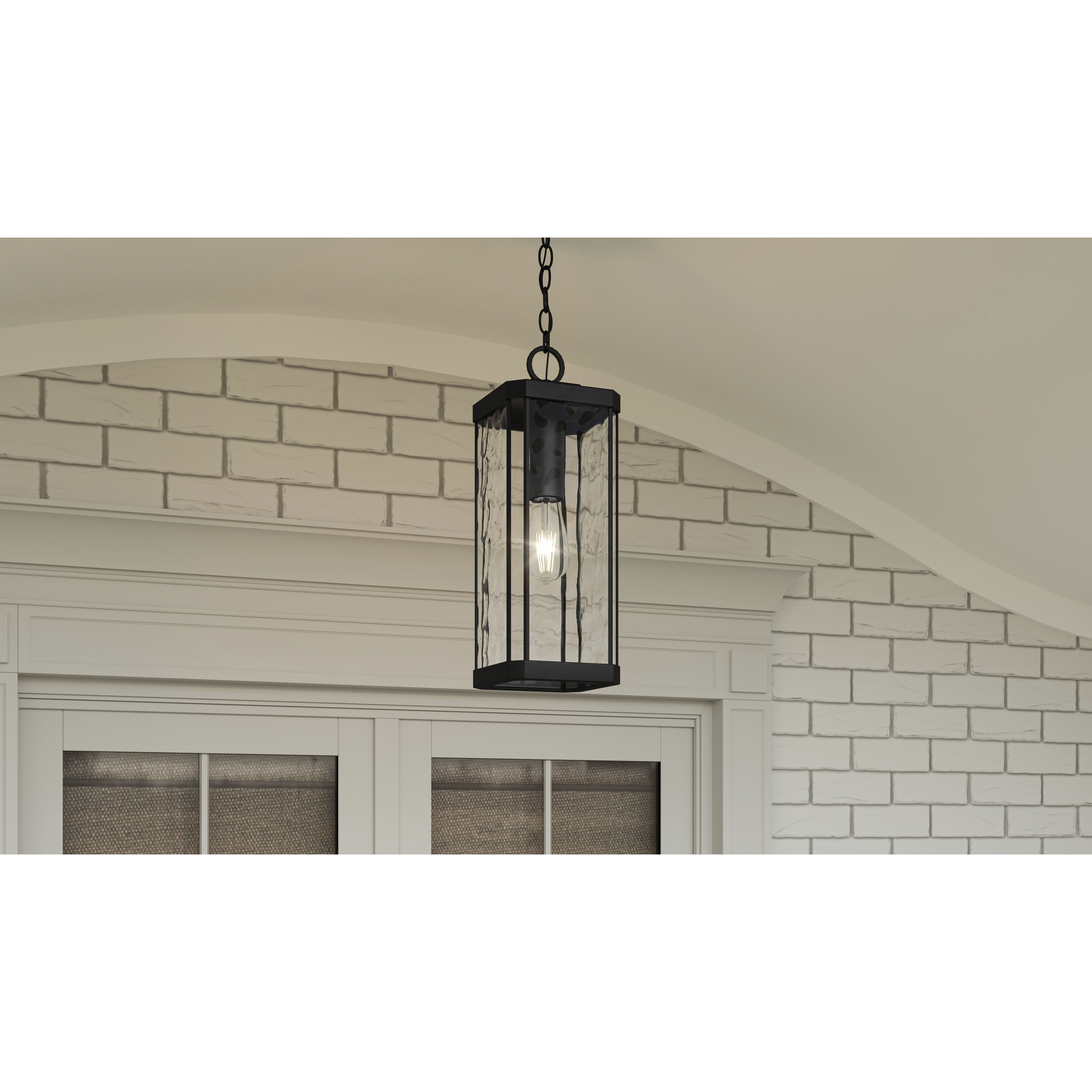 Balchier 1 Light 7 inch Matte Black Outdoor Hanging Lantern