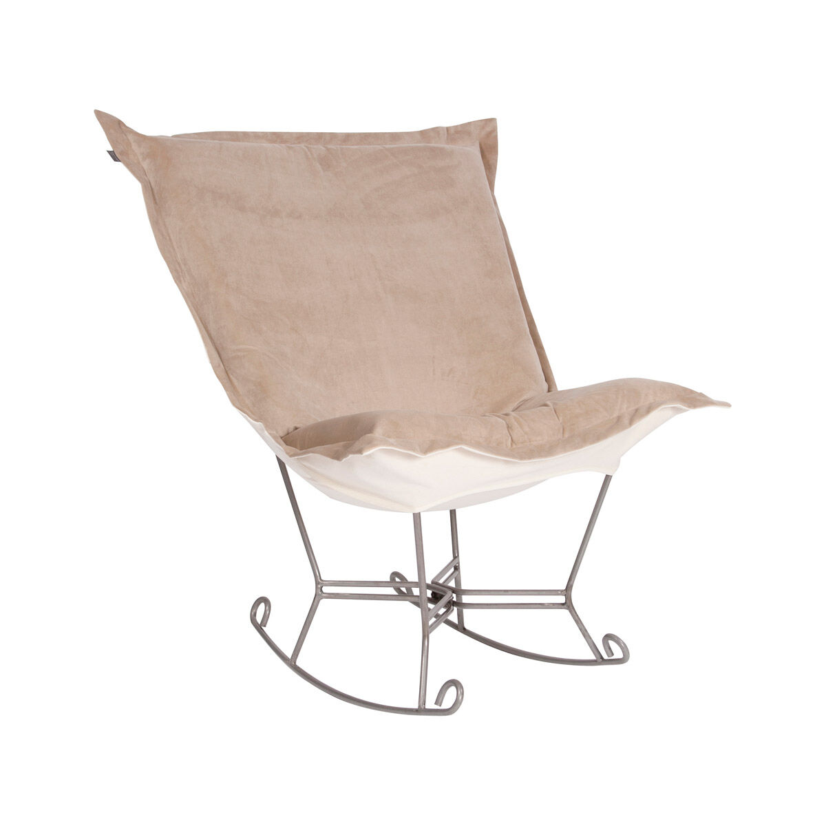 Puff Titanium Frame with Bella Sand Scroll Rocker with Cover