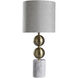 Racine 31.5 inch Brass and White and Gray and Silver Table Lamp Portable Light