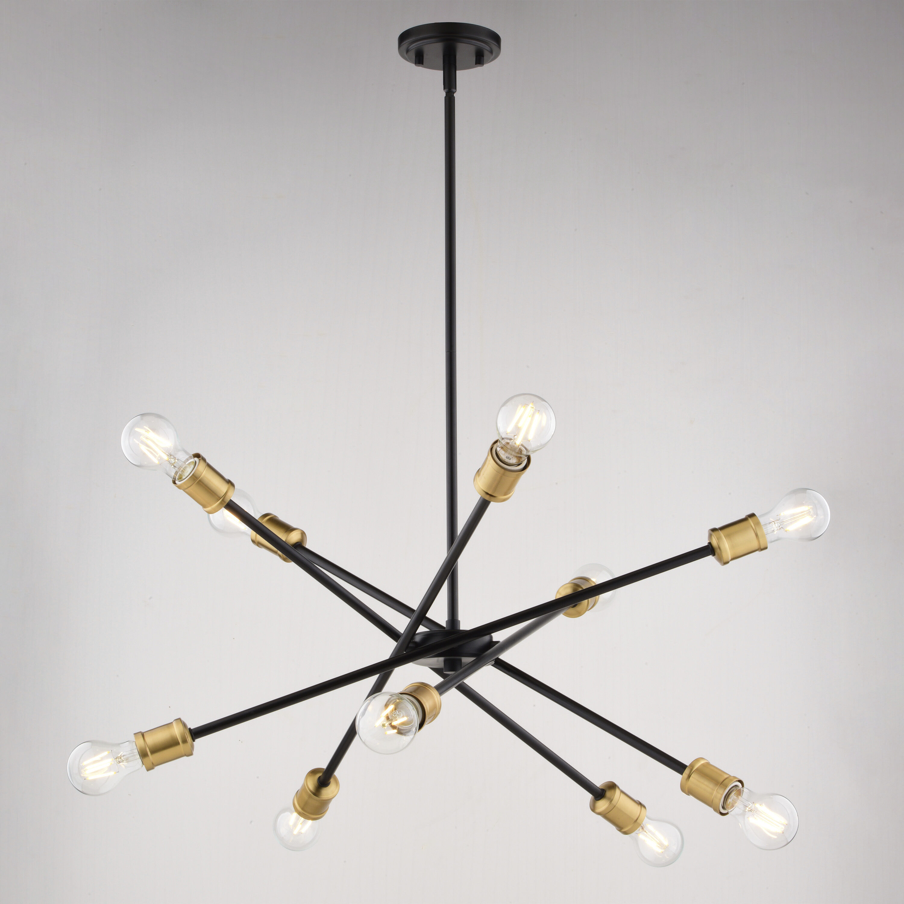Gresham LED 34.25 inch Antique Gold and Matte Black Chandelier Ceiling Light