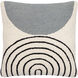 Hannover 20 X 20 inch Light Silver/Metallic - Silver/Black/Silver Accent Pillow