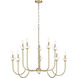 Allistair 10 Light 42 inch Modern Gold Chandelier Ceiling Light