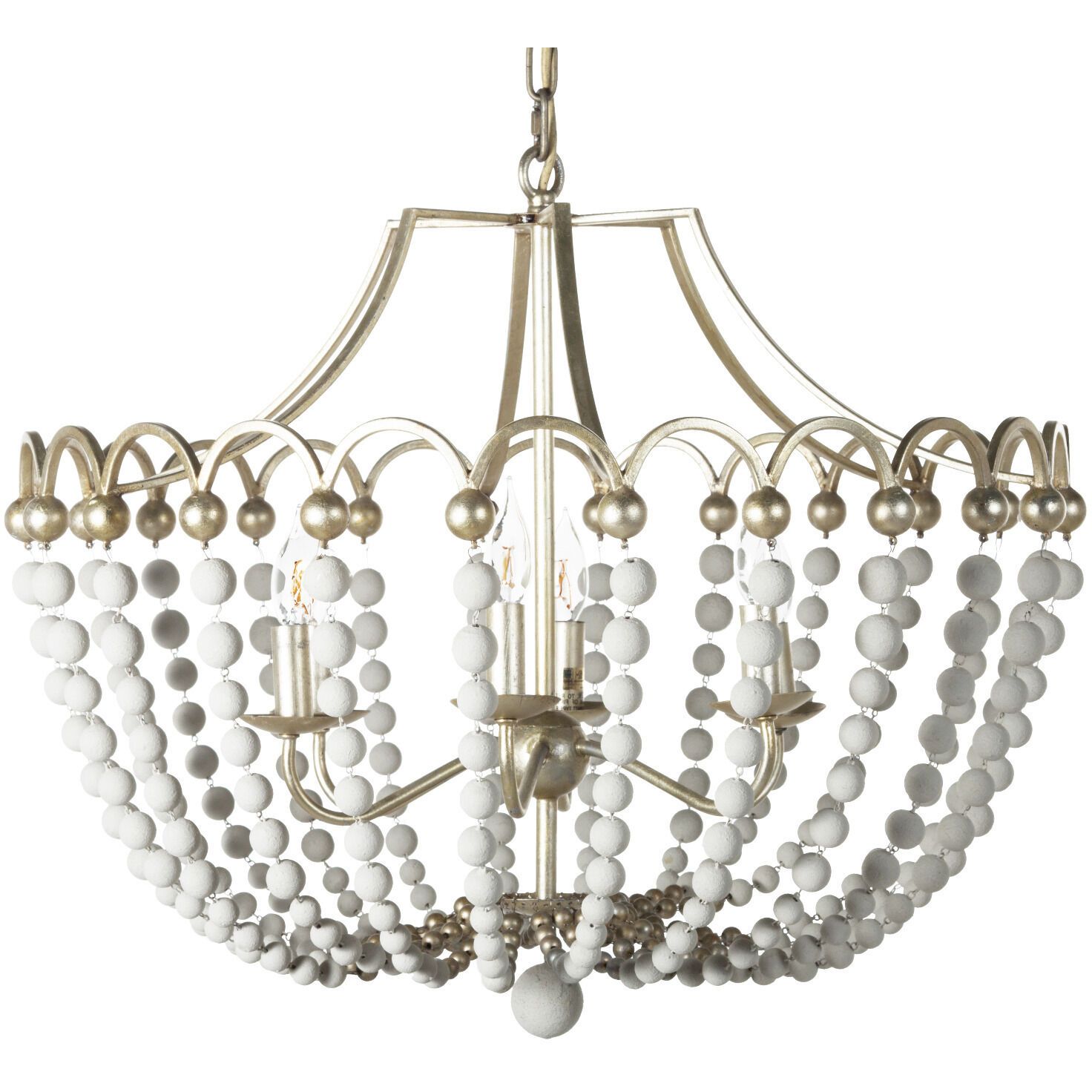 Peggy 6 Light 28.75 inch Champagne Silver / Dove White Chandelier Ceiling Light