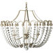 Peggy 6 Light 28.75 inch Champagne Silver / Dove White Chandelier Ceiling Light