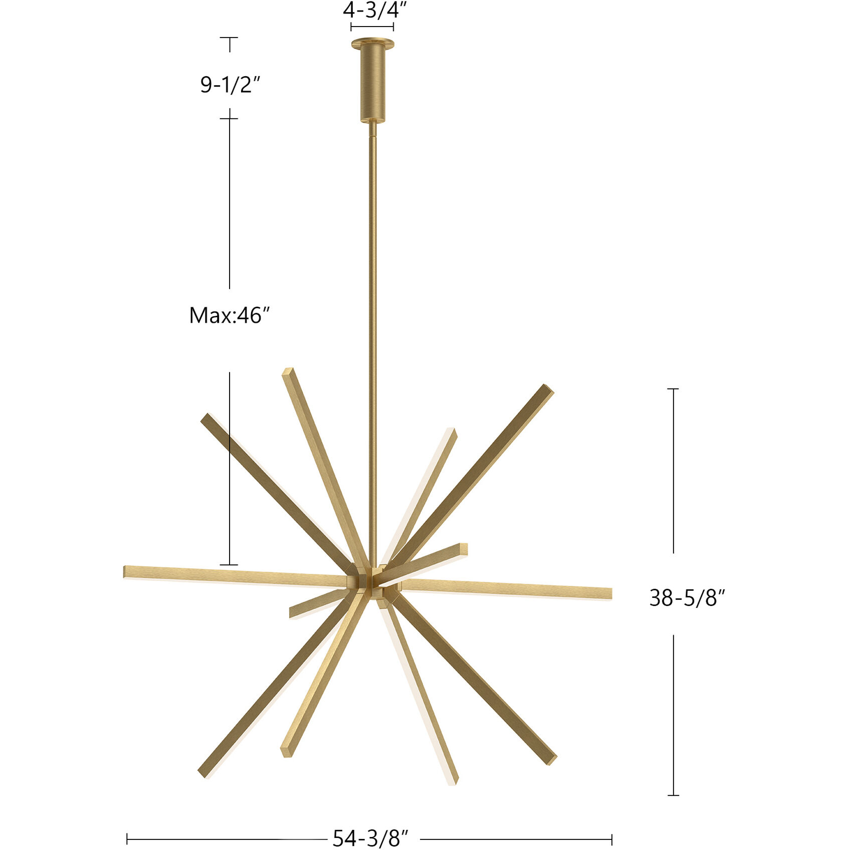 Sirius 54.38 inch White Chandelier Ceiling Light
