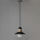 Admiralty 1 Light 12 inch Black and Antique Brass Outdoor Pendant