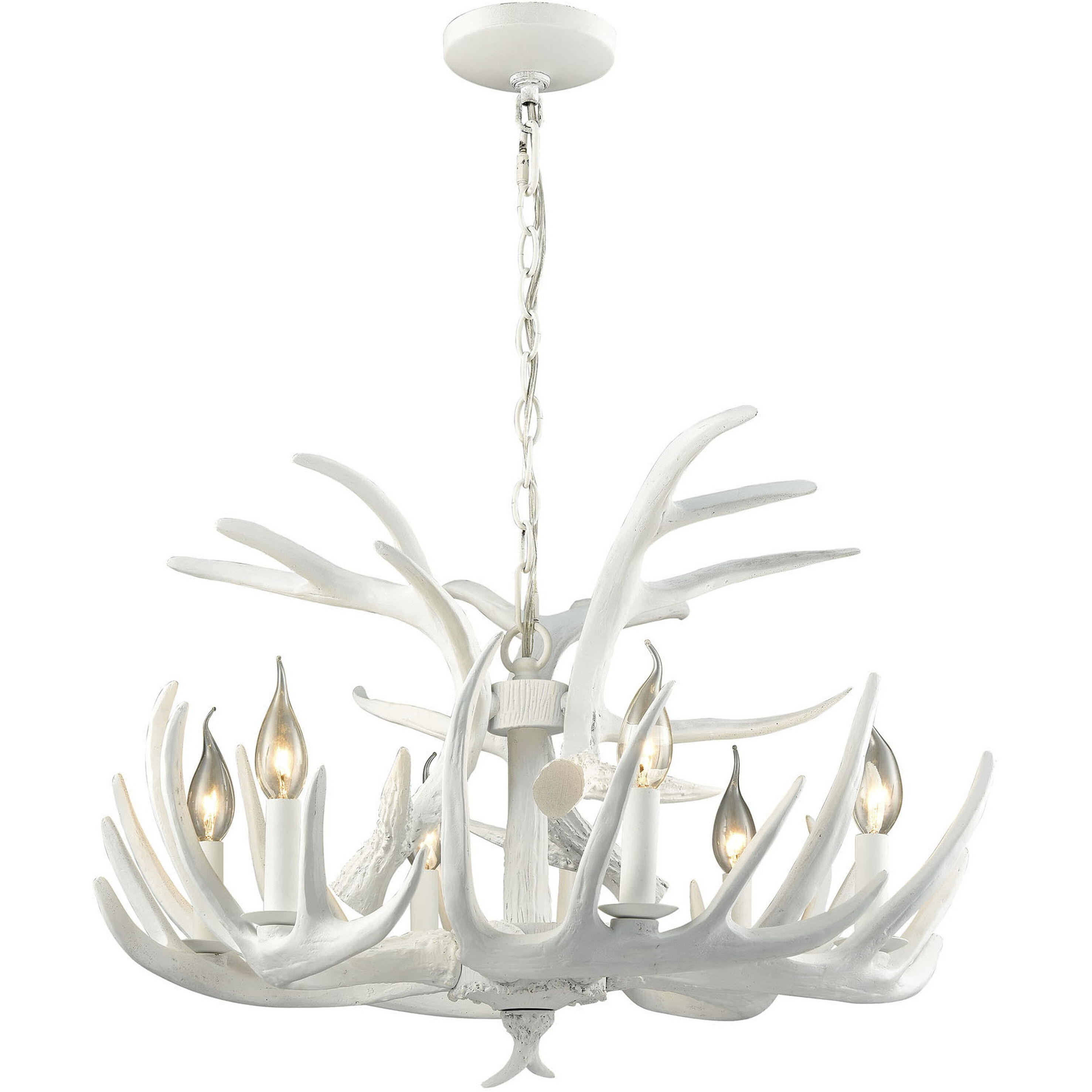 Big Sky 6 Light 25 inch White Chandelier Ceiling Light