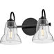 Vera LED 15 inch Black Bath Light Wall Light