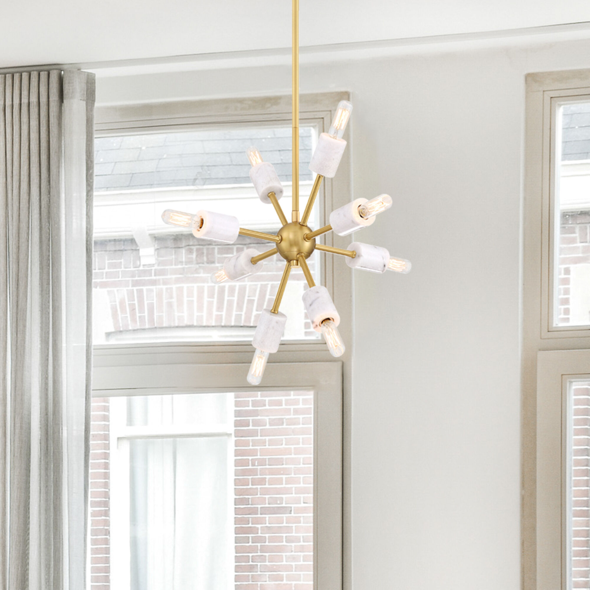 Star Dust 8 Light 15 inch Brushed Gold Pendant Ceiling Light