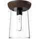 Alora Mood Emil 1 Light 7 inch Matte Black Flush Mount Ceiling Light in Matte Black and Walnut