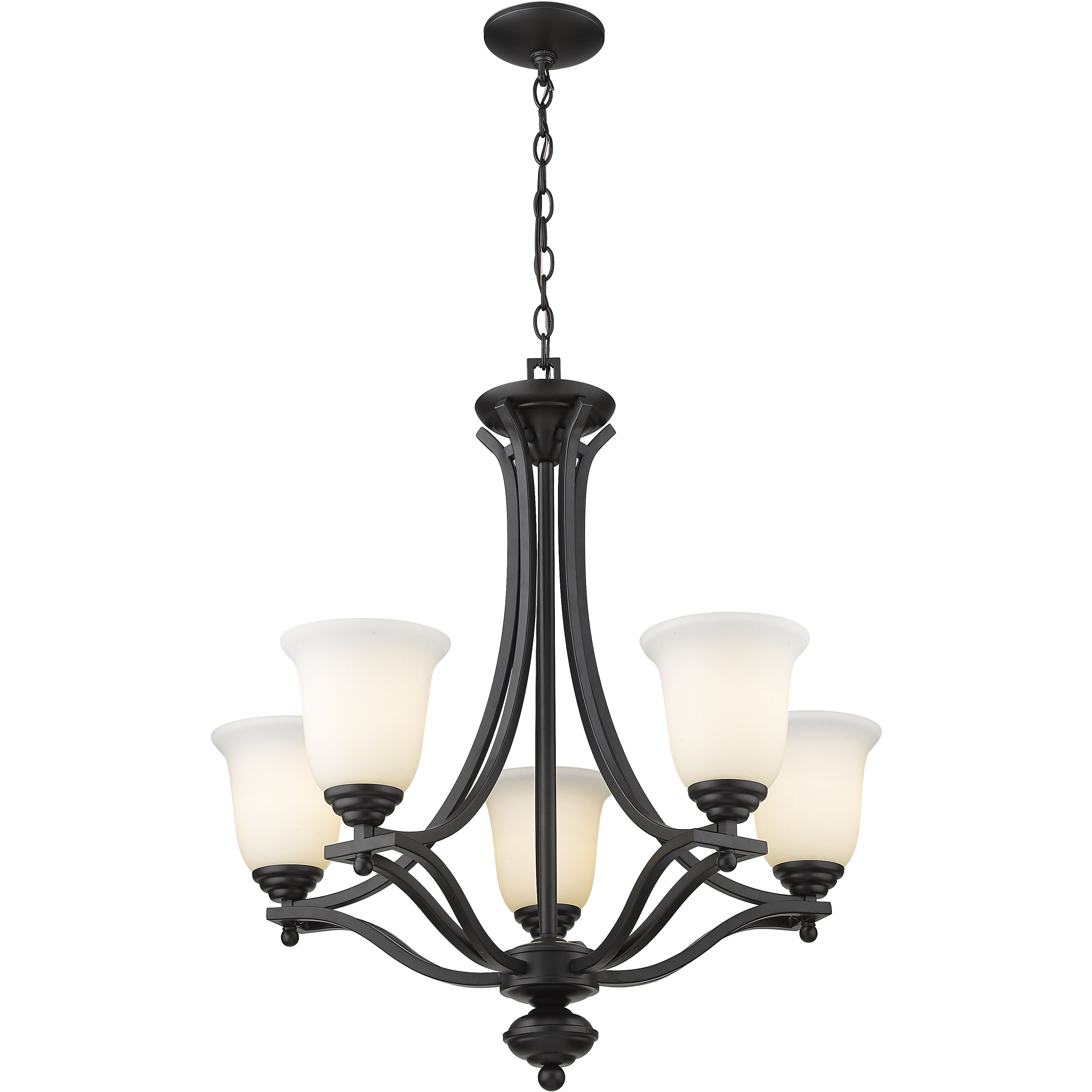 Lagoon 5 Light 26.5 inch Matte Black Chandelier Ceiling Light