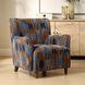 Lainey Sapphire and Rust and Spa Blue with Walnut Armchair