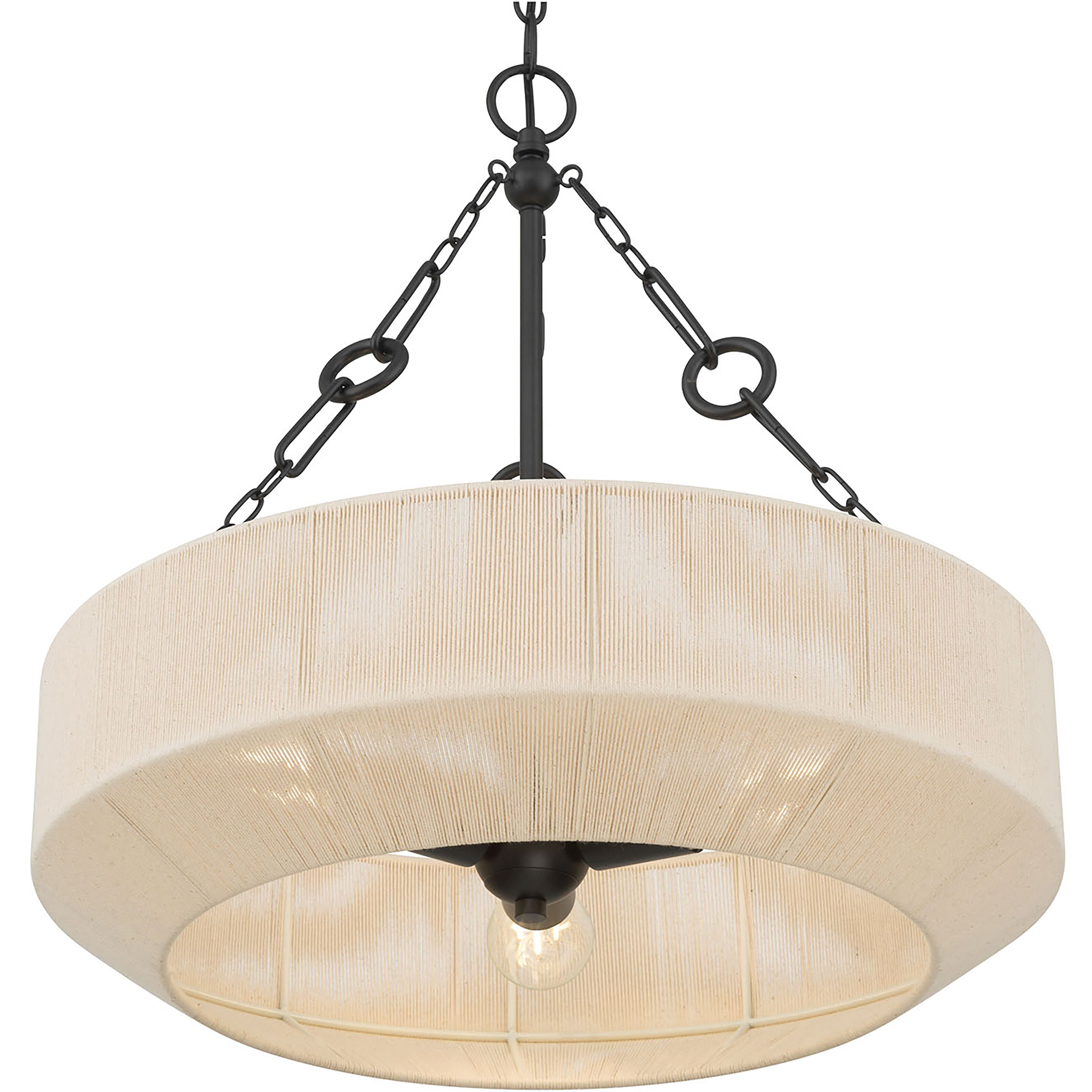 Tresselle 3 Light 20 inch Matte Black Pendant Ceiling Light