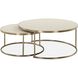 Aragon 40 X 17.5 inch Brass and Faux White Shagreen Coffee Tables, Set of 2